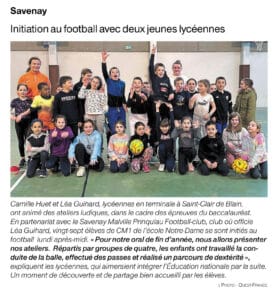 Lire la suite à propos de l’article Initiation au football avec deux jeunes lycéennes